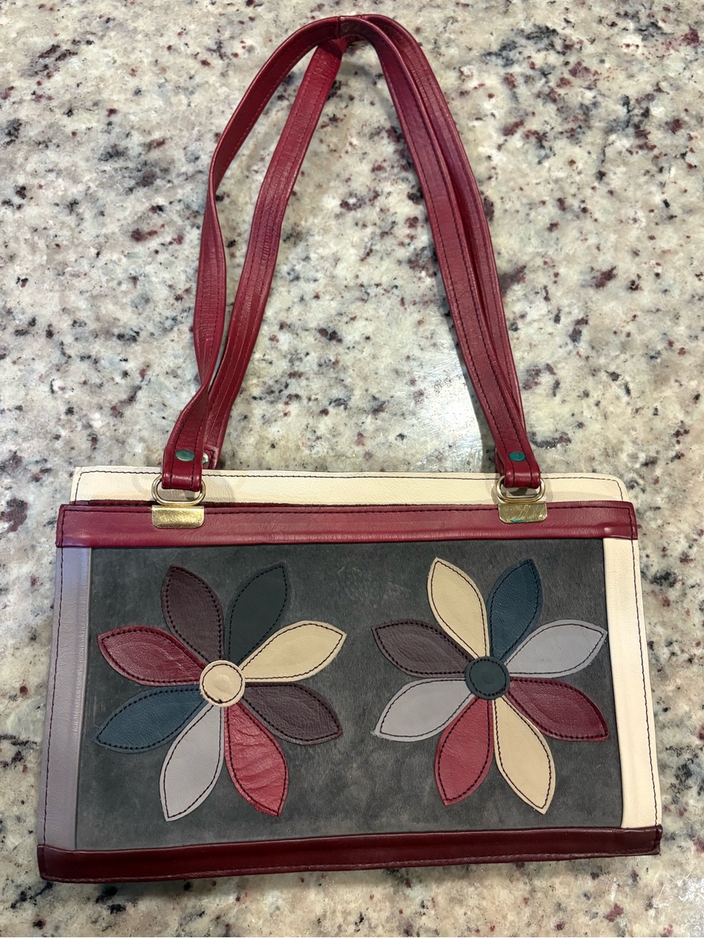 Vintage Floral Leather Purse